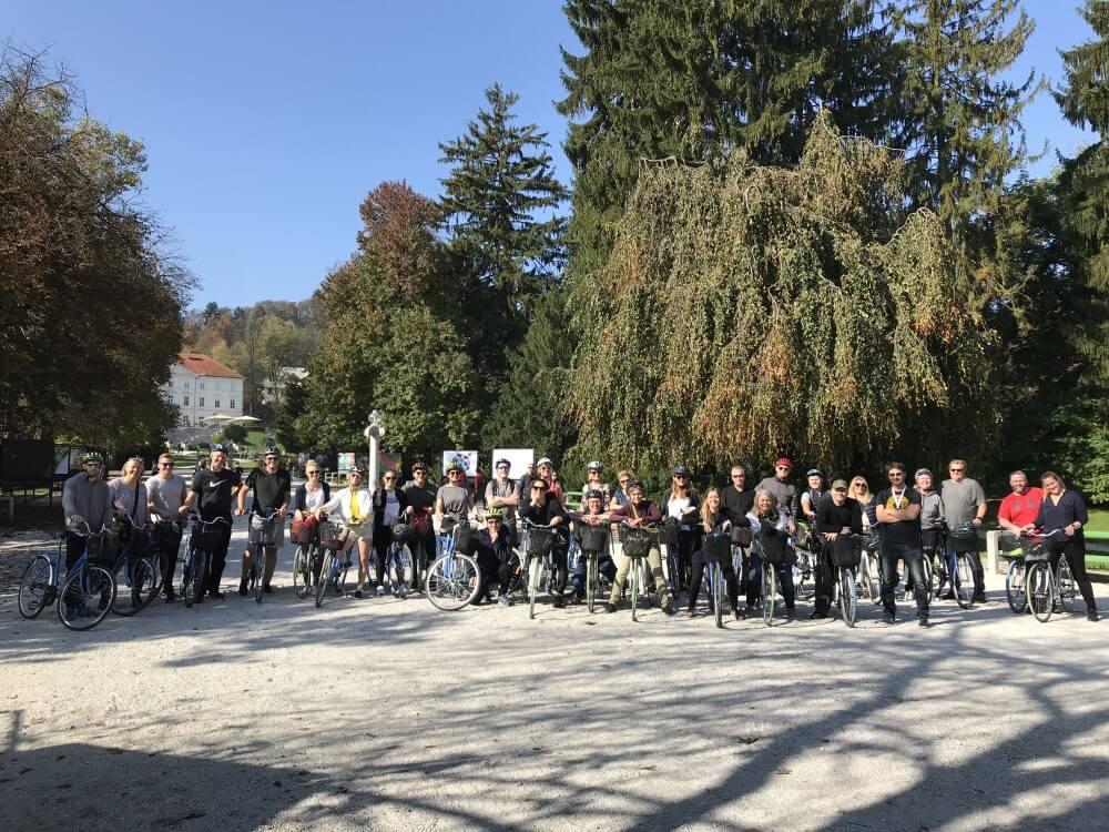 Autumn seasons in Ljubljana on bike tour